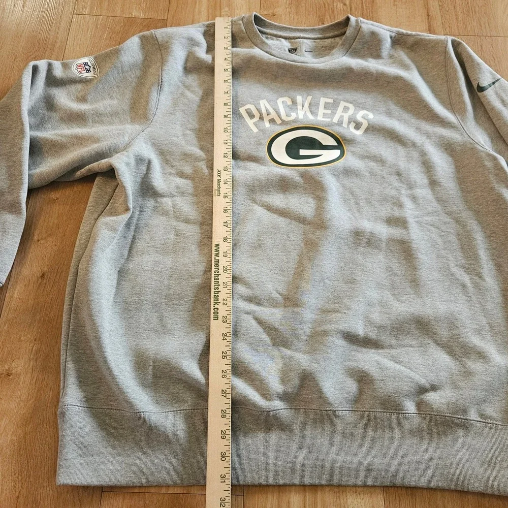 Nike Green Bay Packers NFL Training Crewneck Sweatshirt Gray Mens XXL